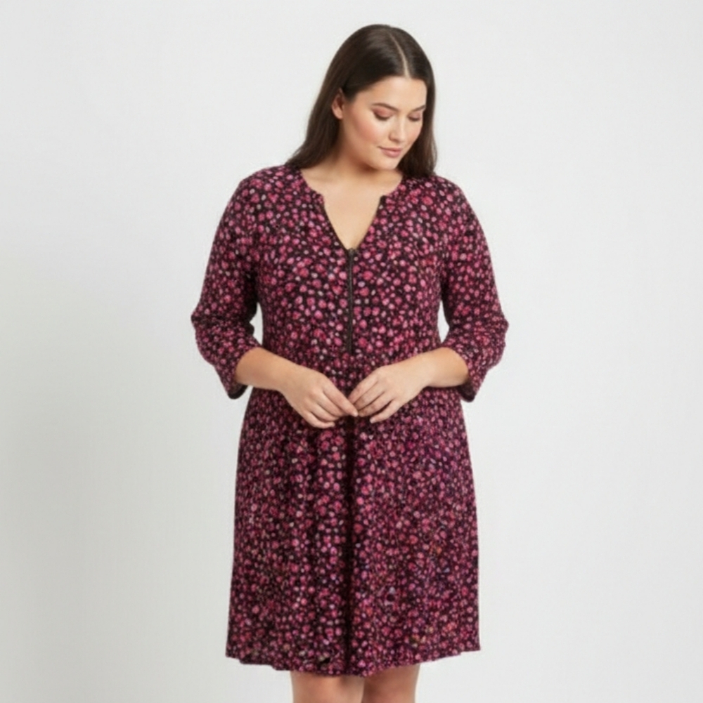 Torrid Dress Black Pink Hearts Grunge Punk Boho Grunge 2X